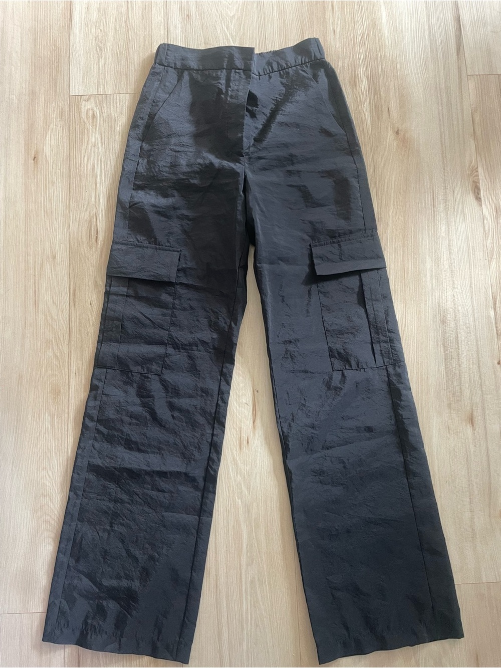 Zara Black Cargo Pants with Flap Pockets